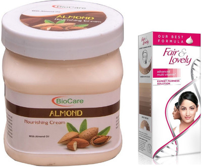 

Biocare Almond Cream 500ml and Fair & Lovely Advanced Multi Vitamin Face Cream 80G(Set of 2)
