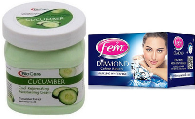 

Biocare Cucumber Cream 500ml and Fem Diamond Crème Bleach 30g(Set of 2)
