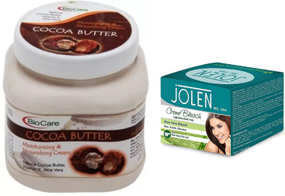 

Biocare Cocoa Butter Cream 500ml and JOLEN Aloe Vera Bleach Crème (MEDIUM) 35G(Set of 2)