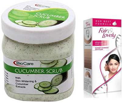 

Biocare Cucumber Scrub 500ml and Fair & Lovely Advanced Multi Vitamin Face Cream 80G(Set of 2)