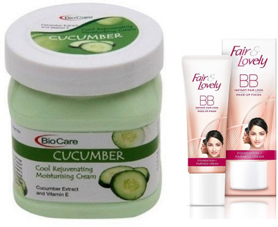 

Biocare Cucumber Cream 500ml and Fair & Lovely BB Face Cream 40g(Set of 2)