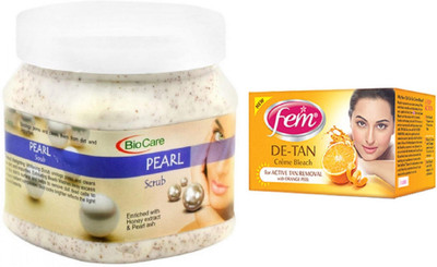 

Biocare Pearl Scrub 500ml and Fem De-Tan Crème Bleach 30g(Set of 2)
