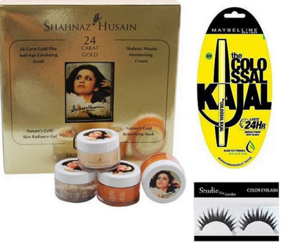 

Studio Fix Combo Eyelashes, Shahnaz Skin Revival Diamond Facial Kit With colossal kajal(Set of 3)
