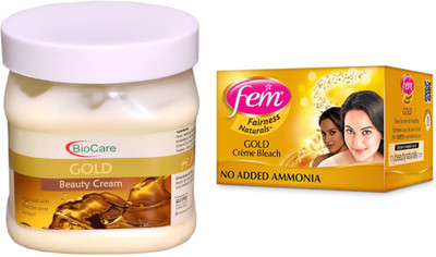 

Biocare Gold Cream 500ml and Fem Gold Crème Bleach 64g(Set of 2)