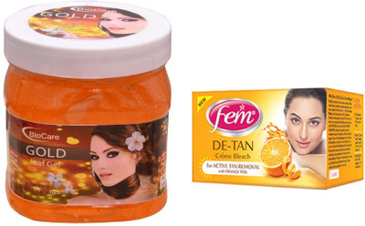 

Biocare Gold Leaf Gel 500ml and Fem De-Tan Crème Bleach 30g(Set of 2)