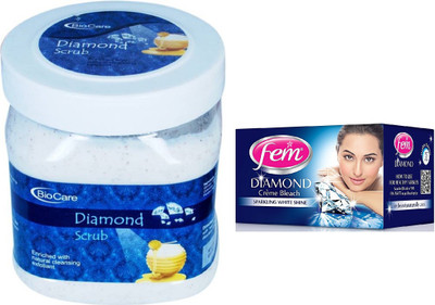 

Biocare Diamond Scrub 500ml and Fem Diamond Crème Bleach 30g(Set of 2)