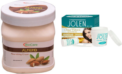 

Biocare Almond Cream 500ml and JOLEN Gold Bleach Crème (MEDIUM) 35G(Set of 2)