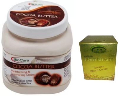 PINKROOT Gold Bleach 50g and Biocare Cocoa Butter Cream 500ml(2 Items in the set)