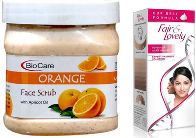 

Biocare Orange Face Scrub 500ml and Fair & Lovely Advanced Multi Vitamin Face Cream 80G(Set of 2)