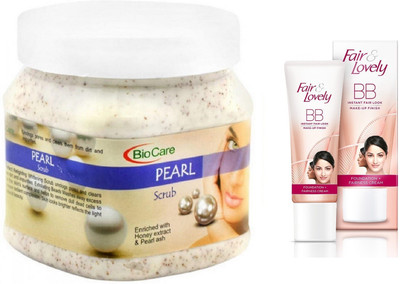 

Biocare Pearl Scrub 500ml and Fair & Lovely BB Face Cream 40g(Set of 2)