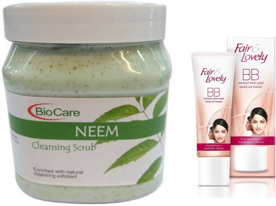 

Biocare Neem Scrub 500ml and Fair & Lovely BB Face Cream 40g(Set of 2)