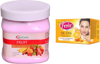

Biocare Fruit Cream 500ml and Fem De-Tan Crème Bleach 30g(Set of 2)