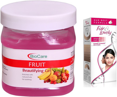 

Biocare Fruit Gel 500ml and Fair & Lovely Advanced Multi Vitamin Face Cream 80G(Set of 2)