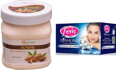 

Biocare Almond Cream 500ml and Fem Diamond Crème Bleach 30g(Set of 2)