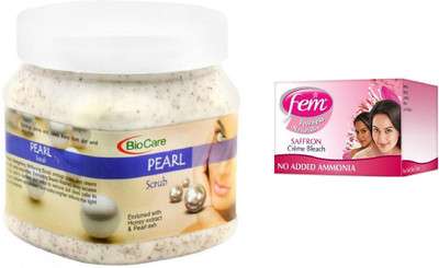 

Biocare Pearl Scrub 500ml and Fem Saffron Crème Bleach 64g(Set of 2)