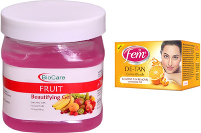 

Biocare Fruit Gel 500ml and Fem De-Tan Crème Bleach 30g(Set of 2)
