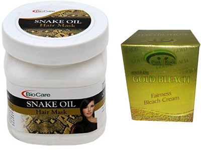 

Pink Root Gold Bleach 50g and Biocare Snake Oil Hair Mask 500ml(Set of 2)