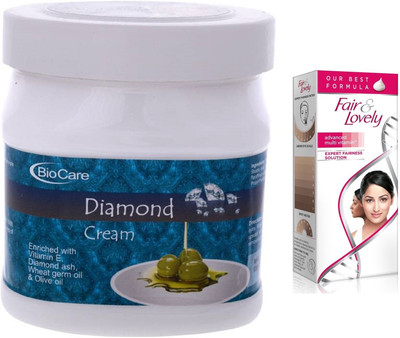 

Biocare Diamond Cream 500ml and Fair & Lovely Advanced Multi Vitamin Face Cream 80G(Set of 2)