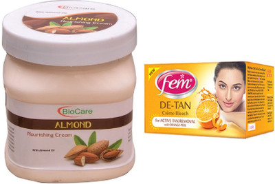 

Biocare Almond Cream 500ml and Fem De-Tan Crème Bleach 30g(Set of 2)