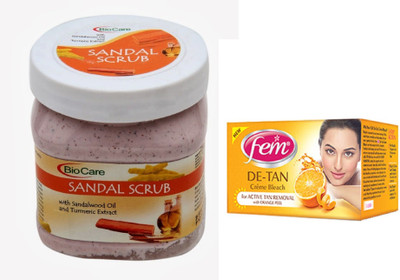 

Biocare Sandal Scrub 500ml and Fem De-Tan Crème Bleach 30g(Set of 2)