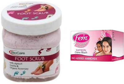 

Biocare Foot Scrub 500ml and Fem Saffron Crème Bleach 64g(Set of 2)