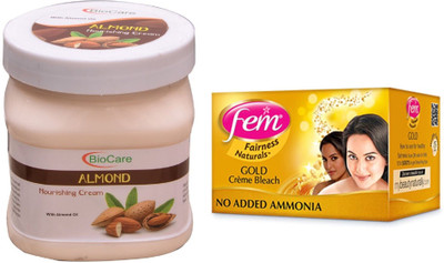 

Biocare Almond Cream 500ml and Fem Gold Crème Bleach 64g(Set of 2)