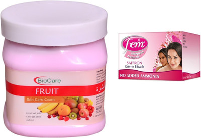 

Biocare Fruit Cream 500ml and Fem Saffron Crème Bleach 64g(Set of 2)