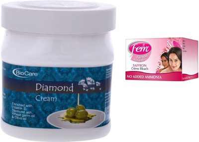 

Biocare Diamond Cream 500ml and Fem Saffron Crème Bleach 64g(Set of 2)
