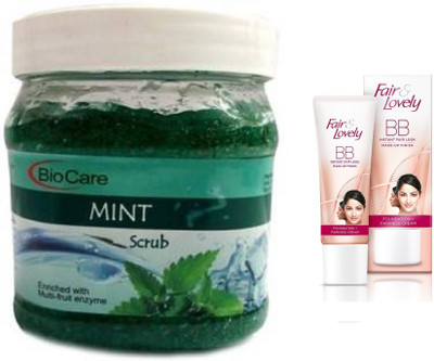 

Biocare Mint Scrub 500ml and Fair & Lovely BB Face Cream 40g(Set of 2)