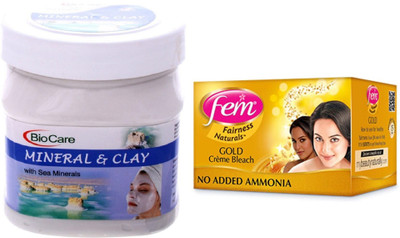 

Biocare Mineral & Clay 500ml and Fem Gold Crème Bleach 64g(Set of 2)