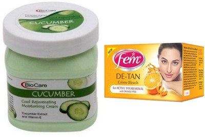 

Biocare Cucumber Cream 500ml and Fem De-Tan Crème Bleach 30g(Set of 2)