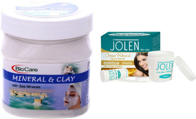 

Biocare Mineral & Clay 500ml and JOLEN Gold Bleach Crème (MEDIUM) 35G(Set of 2)