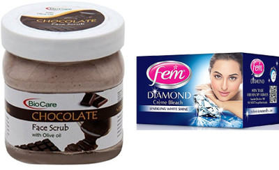 

Biocare Chocolate Scrub 500ml and Fem Diamond Crème Bleach 30g(Set of 2)