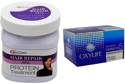

Biocare Hair Repair Spa 500ml and Oxylife Creme Bleach Natural radiance5 27G(Set of 2)