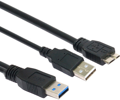 

Gadget Deals USB 3.0 DUAL Power Y Shape 2 x Type A TO Micro B SuperSpeed Cable (35 cm length) for External Hard disk drive Network Cable(Compatible with Mobile, Laptop, Tablet, Mp3, Gaming Device, Multicolor)