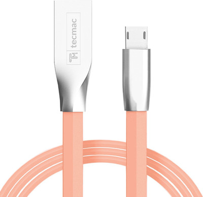

TecMac Zinc Alloy Metal TPE, Diamond Shaped (2 in 1) 8 Pin Lightining and Micro USB Data Sync & Charge Cable(Light Peach)
