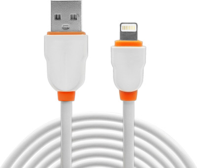 

Lascom India 2 Meters Lightning Safe Charge Speed and Data Cable for Iphone 5/6/6S/6Plus/ Ipad Air/Air 2/Ipad Sync & Charge Cable(White & Orange)