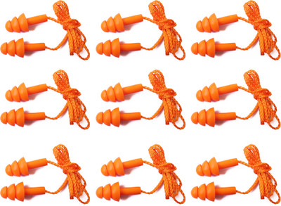 

Vezual Noise Reduction Corded (9 Pcs) Reusable Ear Plug & Nose Clip(Orange)