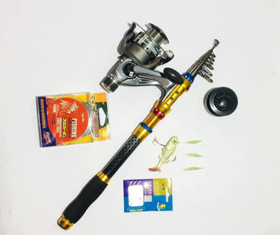 Guru Kripa GURU KRIPA FISHING SET KAIDA REEL FISHING ROD 300+KAIDA CTR405A Black, Gold Fishing Rod(250 m, 0.45, Black, Gold) Guru Kripa GURU KRIPA FISHING SET KAIDA REEL FISHING ROD 300+KAIDA CTR405A Black, Gold Fishing Rod(250 m, 0.45, Black, Gold)