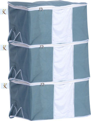 

Kuber Industries Design 3 Piece Non Woven Underbed Storage Bag Set, Grey Rbedst15(Grey)