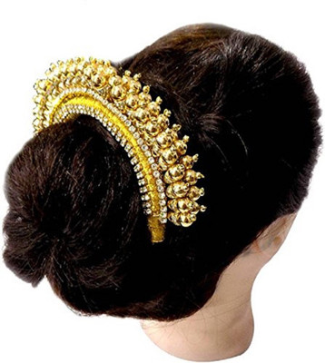 

Prime Padmawati hair gajra, bridal hair gajra for wedding hair Bun Bun(Gold)