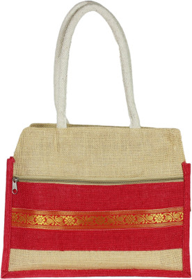 

Neska Moda Hand-held Bag(Maroon, Beige), Beige;maroon
