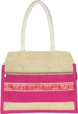 

Neska Moda Hand-held Bag(Pink, Beige), Beige;pink