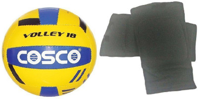 

Cosco 'Volley 18' Volleyball (Size: 4) + one Pair of Knee Padded Supporter Volleyball Kit
