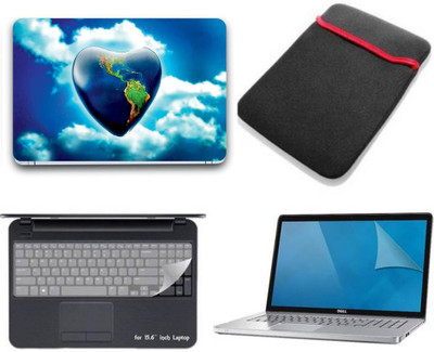 Gallery 83 ® heart wallpaper 4 in 1 combo pack with laptop skin sticker decal, laptop sleeve pouch, key guard, Screen protector all are laptop 15.6 inch Combo Set 3104 vinyl Laptop Decal 15.6 Combo Set(Multicolor)