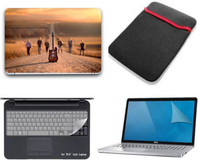 

Gallery 83 ® guitar wallpaper 4 in 1 combo pack with laptop skin sticker decal, laptop sleeve pouch, key guard, Screen protector all are laptop 15.6 inch Combo Set 3208 vinyl Laptop Decal 15.6 Combo Set(Multicolor)