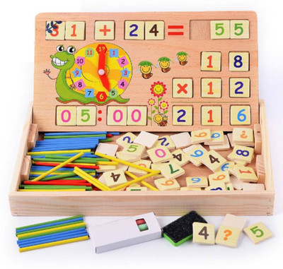 

TALKING GANESHA 2 in 1 Multi Functional Educational Wooden Digital Computing Learning Blocks Box Set For Kid's (Multicolor)(Multicolor)