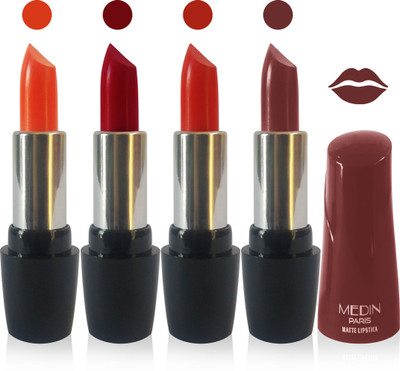 

Medin paris ultra hd elegant colors matte lipstick cosmetics makeup 007 serires set of 4 color(brown red maron orange)