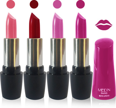 

Medin paris ultra hd elegant colors matte lipstick cosmetics makeup 007 serires set of 4 color(d purple l purple maroon pink brown)