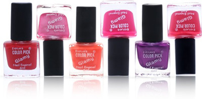 

Eyeflax's Colorpick Glamy Nail Enamel Combo (2) Multicolor(Pack of 6)